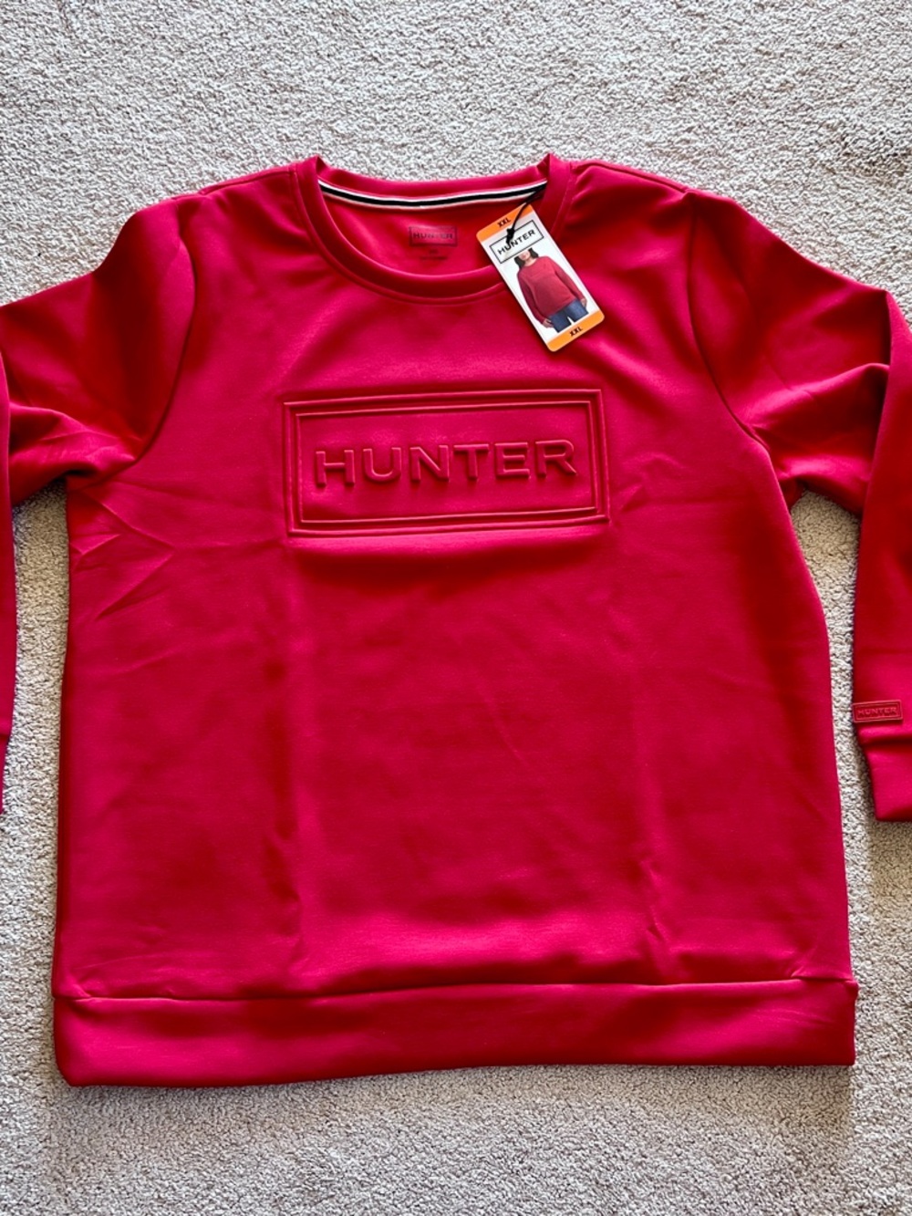 Hunter Red Embossed Logo Sweatshirt XXL NWT